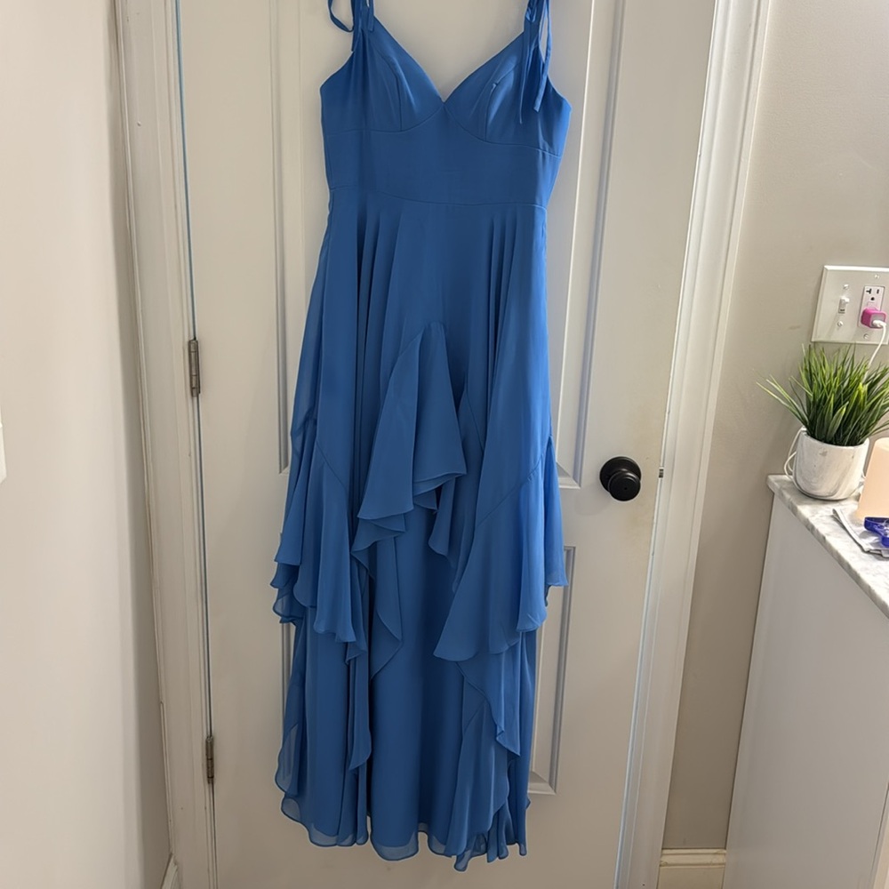 Azazie Barbie blue bridesmaid Dress